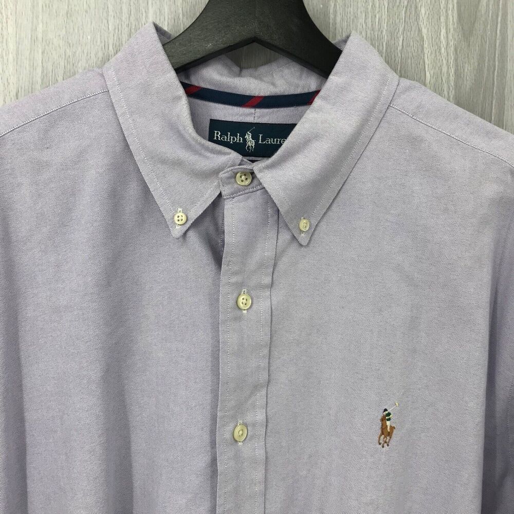 Ralph Lauren‎ Classic Fit Oxford Button Up Shirt XXL Long Sleeve Purple - Picture 4 of 10